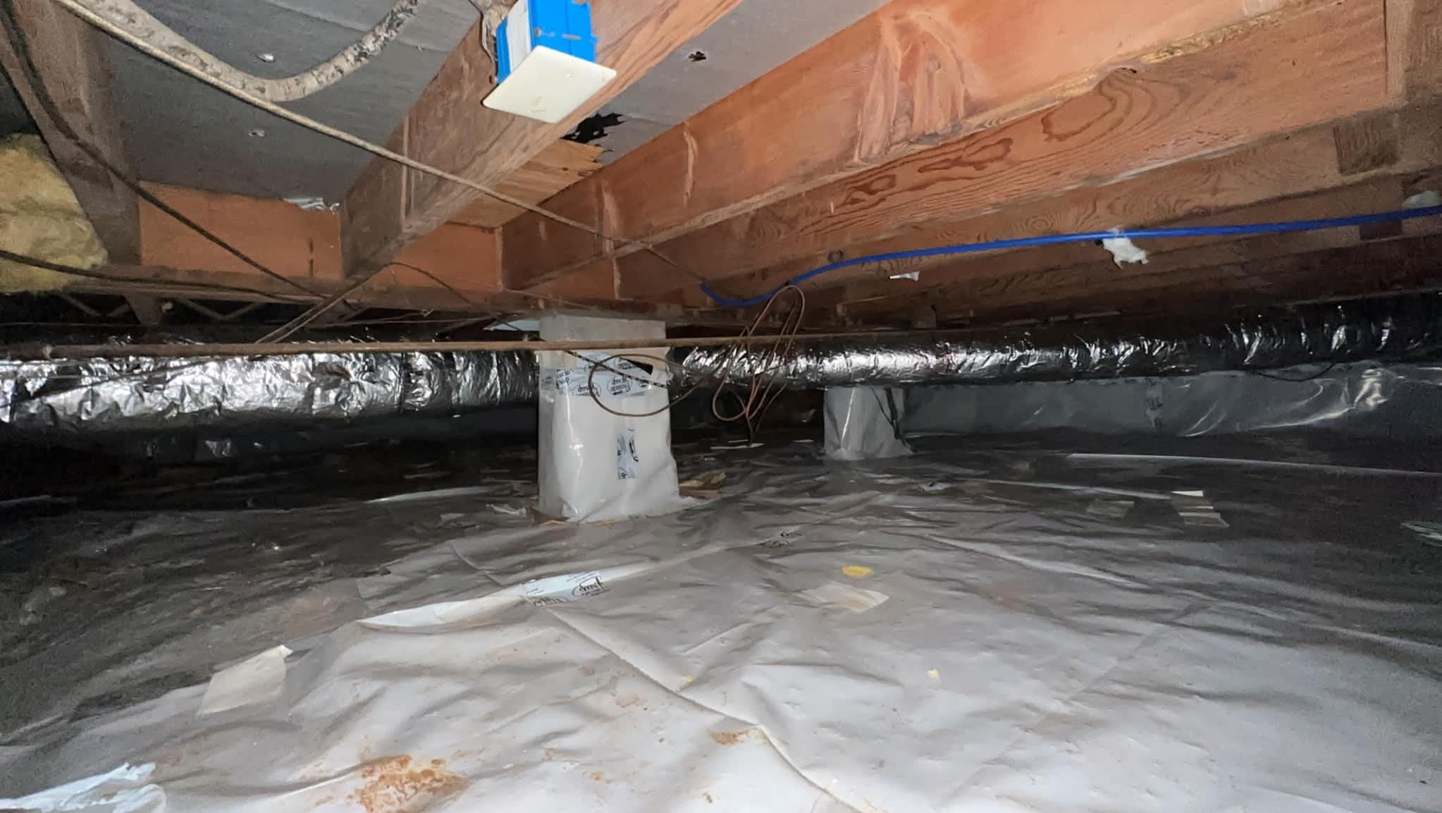 Crawlspace Flex Duct Install